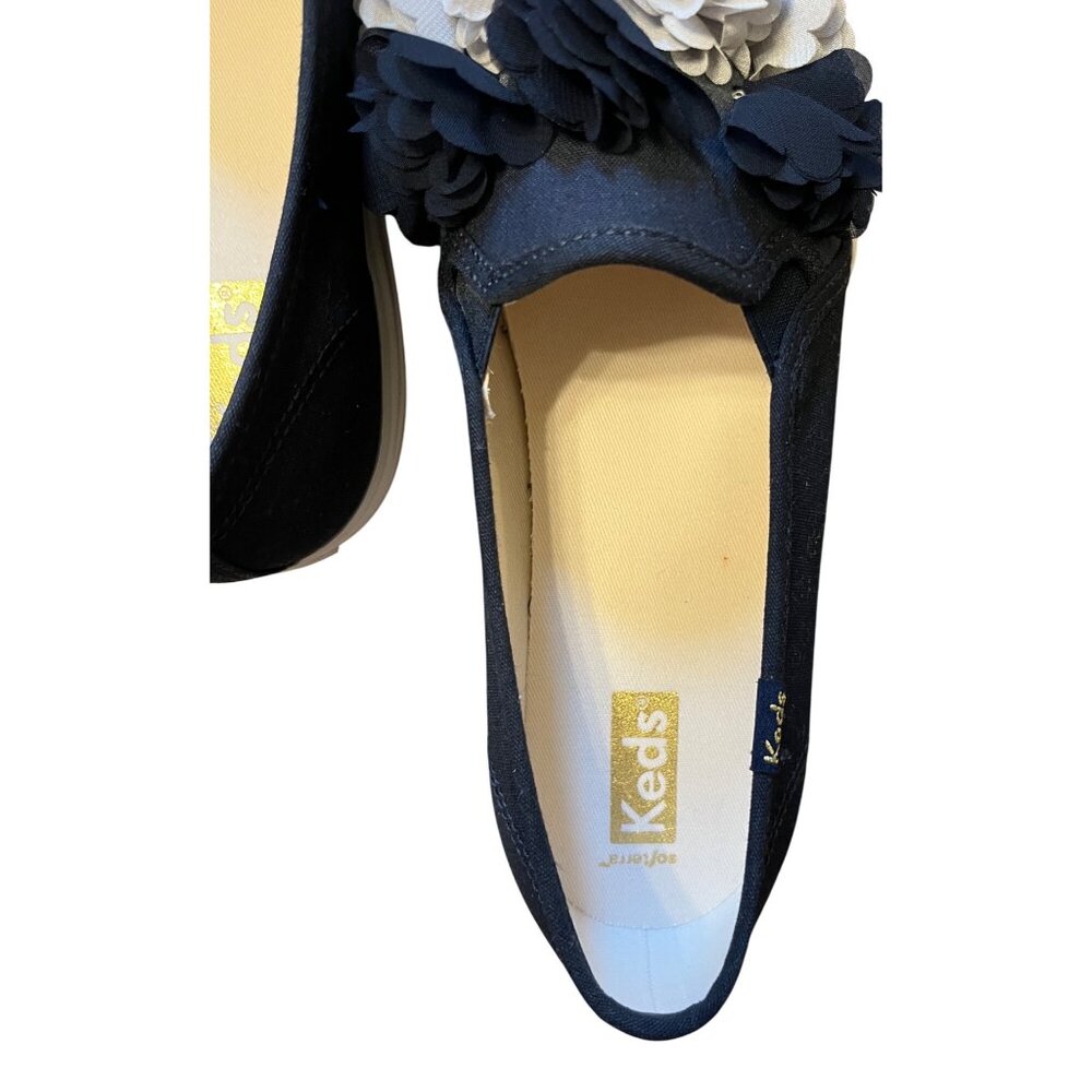 NIB Keds 8.5 Triple Decker Floral Appliqué Celebrations Blue Platform Sneakers - Picture 7 of 9